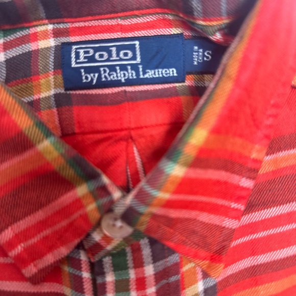 Ralph Lauren Red and Green Plaid Men's Shirt - Picture 2 of 2